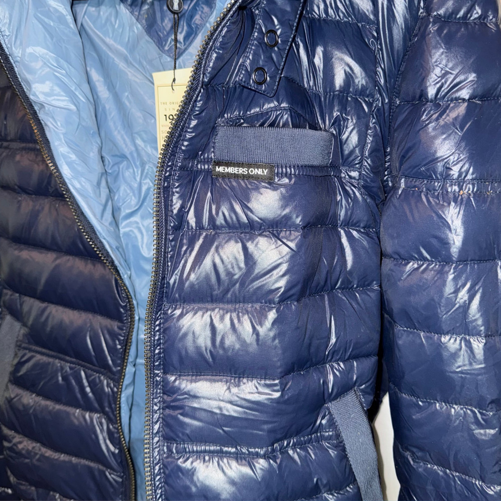 MEMBERS ONLY Men's Puffer Full-Zip Hooded Jacket in Navy - S - Picture 11 of 15